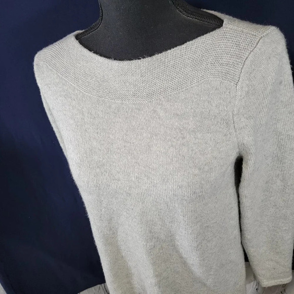 J.Jill Womens S Long Sleeve Knit Tunic Sweater Mature Modest Light Gray Speckled - Picture 2 of 7
